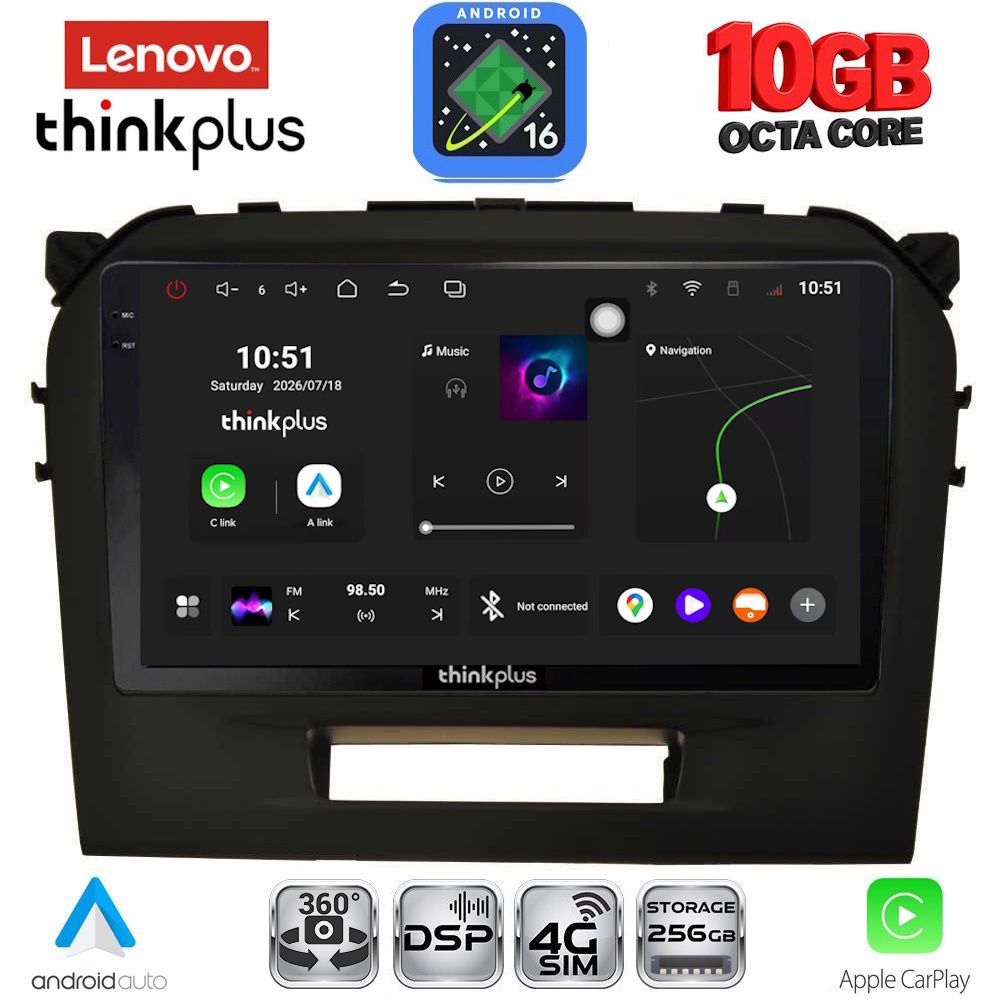 LENOVO LTM 11697BL_CPA (9inc) MULTIMEDIA TABLET for SUZUKI VITARA mod. 2016-2022 (BLACK) LENOVO LTM 11697BL_CPA (9inc) MULTIMEDIA TABLET for SUZUKI VITARA mod. 2016-2022 (BLACK)