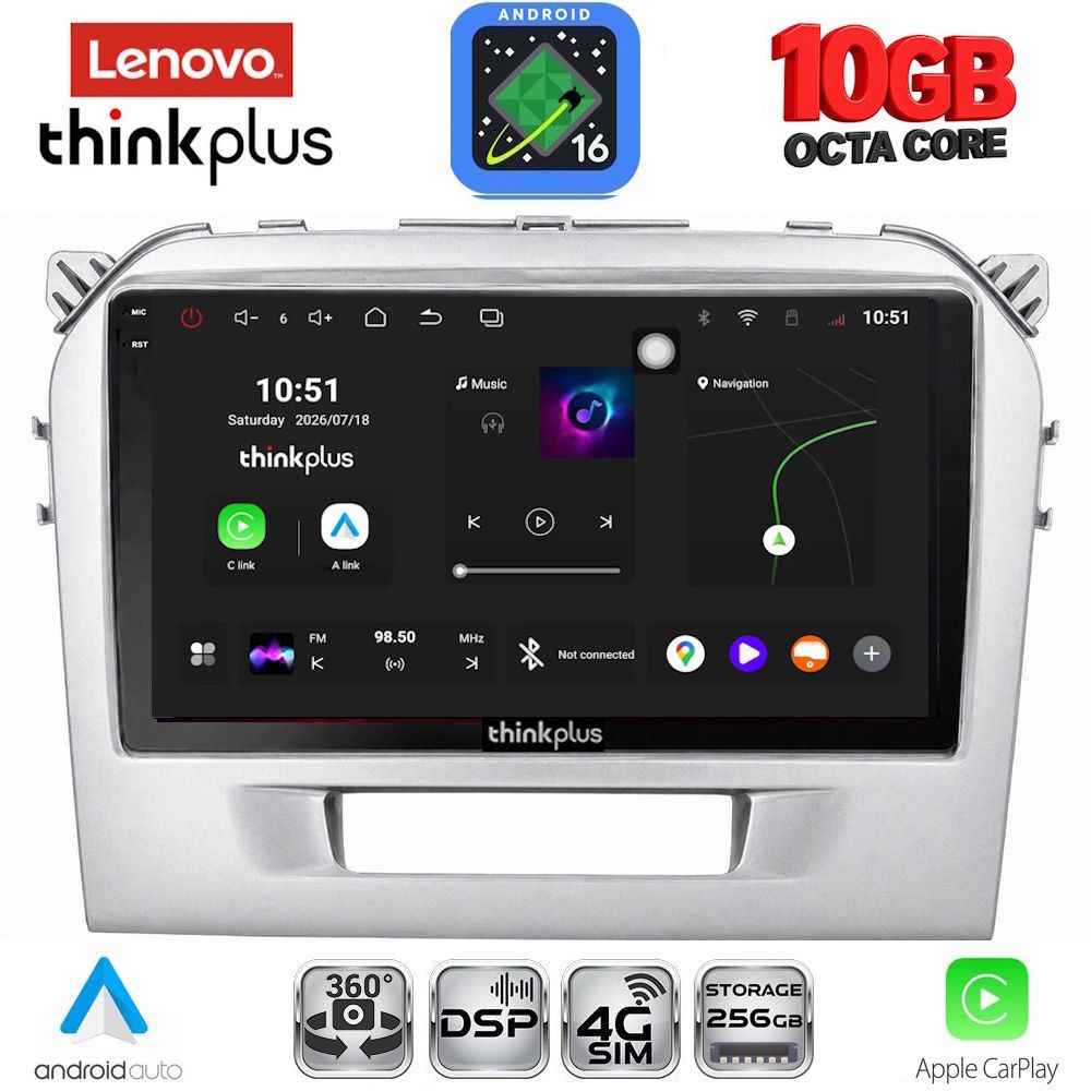LENOVO LTM 11697SL_CPA (9inc) MULTIMEDIA TABLET for SUZUKI VITARA mod. 2016-2022 (SILVER) LENOVO LTM 11697SL_CPA (9inc) MULTIMEDIA TABLET for SUZUKI VITARA mod. 2016-2022 (SILVER)