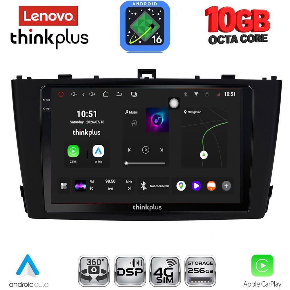 LENOVO LTM 11705BL_CPA (9inc) MULTIMEDIA TABLET for TOYOTA AVENSIS (T27) mod. 2009-2015 (BLACK) LENOVO LTM 11705BL_CPA (9inc) MULTIMEDIA TABLET for TOYOTA AVENSIS (T27) mod. 2009-2015 (BLACK)