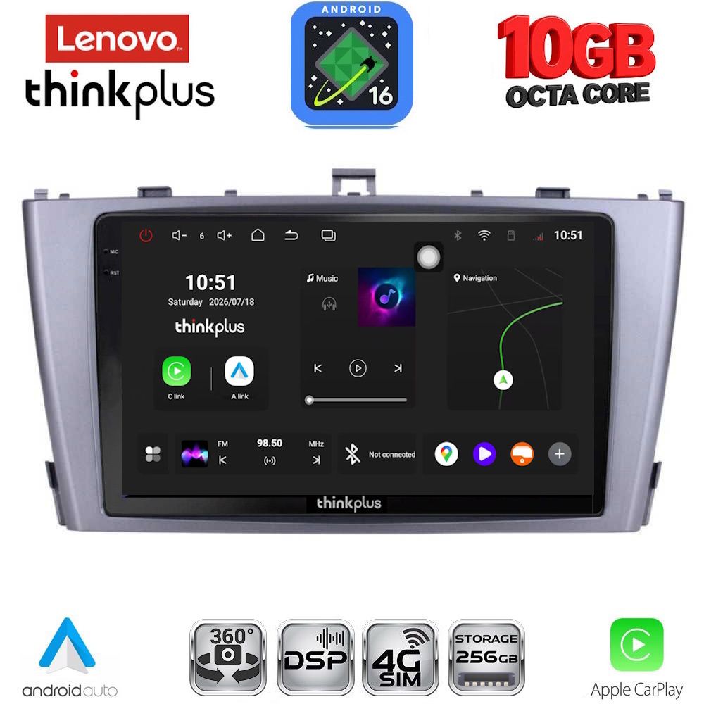 LENOVO LTM 11705SL_CPA (9inc) MULTIMEDIA TABLET for TOYOTA AVENSIS (T27) mod. 2009-2015 (SILVER) LENOVO LTM 11705SL_CPA (9inc) MULTIMEDIA TABLET for TOYOTA AVENSIS (T27) mod. 2009-2015 (SILVER)