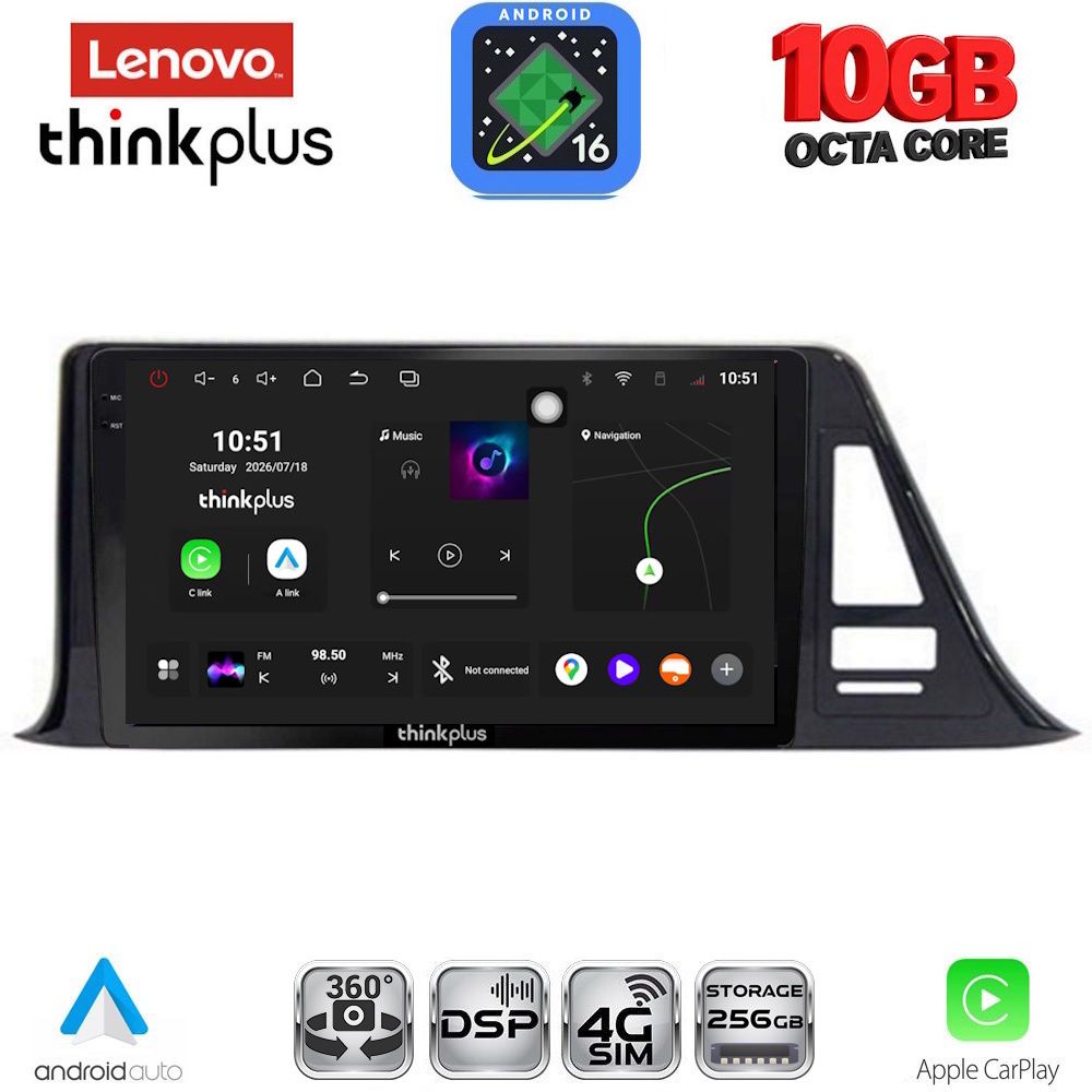 LENOVO LTM 11709_CPA (9inc) MULTIMEDIA TABLET for TOYOTA CH-R mod. 2017-2023 LENOVO LTM 11709_CPA (9inc) MULTIMEDIA TABLET for TOYOTA CH-R mod. 2017-2023
