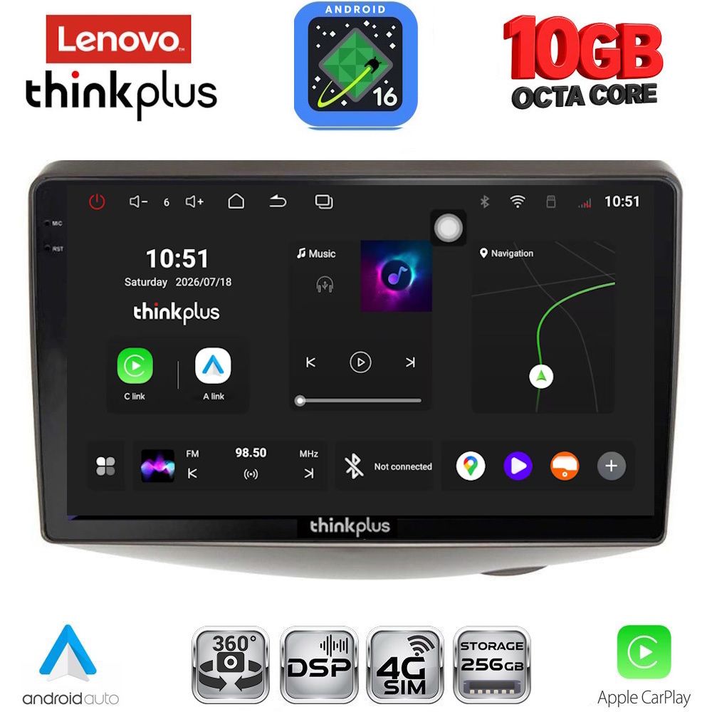LENOVO LTM 11735_CPA (9inc) MULTIMEDIA TABLET for TOYOTA YARIS mod. 1999-2006 LENOVO LTM 11735_CPA (9inc) MULTIMEDIA TABLET for TOYOTA YARIS mod. 1999-2006