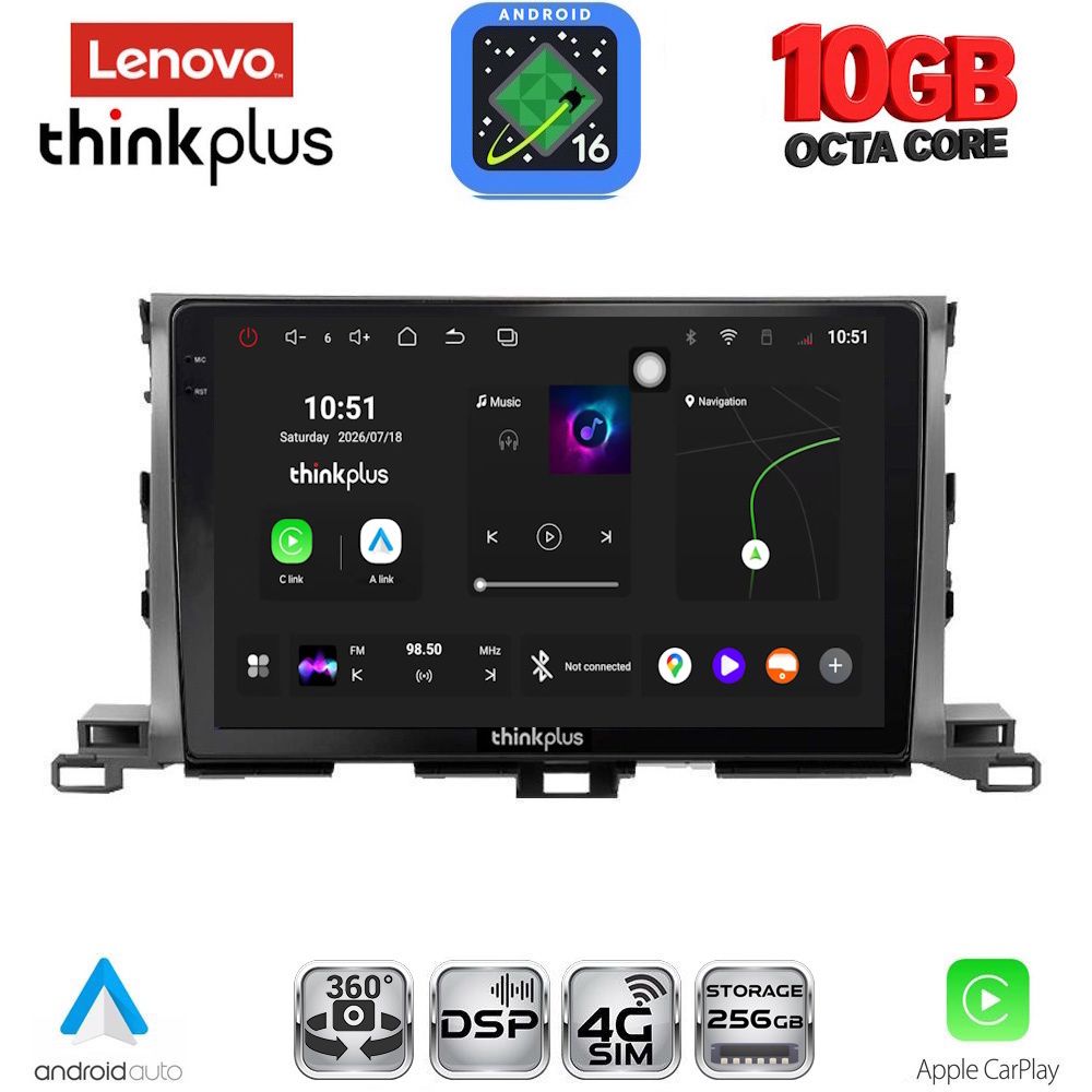 LENOVO LTM 11700_CPA (10inc) MULTIMEDIA TABLET for TOYOTA HIGHLANDER mod. 2014-2019 LENOVO LTM 11700_CPA (10inc) MULTIMEDIA TABLET for TOYOTA HIGHLANDER mod. 2014-2019