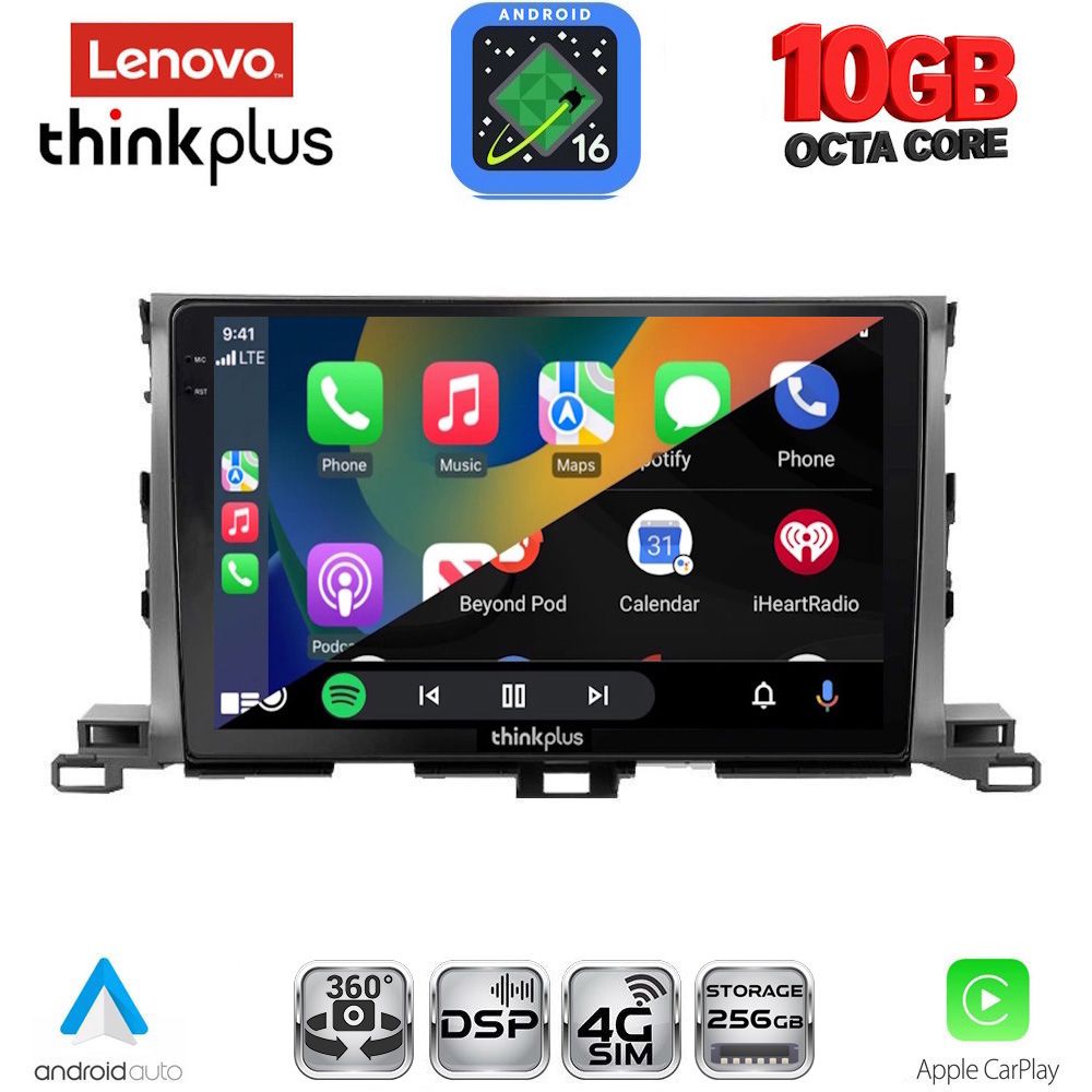 LENOVO LTM 11700_CPA (10inc) MULTIMEDIA TABLET for TOYOTA HIGHLANDER mod. 2014-2019 LENOVO LTM 11700_CPA (10inc) MULTIMEDIA TABLET for TOYOTA HIGHLANDER mod. 2014-2019