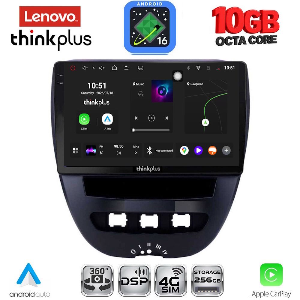 LENOVO LTM 11707_CPA (10inc) MULTIMEDIA TABLET for CITROEN C1-PEUGEOT 107-TOYOTA AYGO mod. 2005-2014 LENOVO LTM 11707_CPA (10inc) MULTIMEDIA TABLET for CITROEN C1-PEUGEOT 107-TOYOTA AYGO mod. 2005-2014