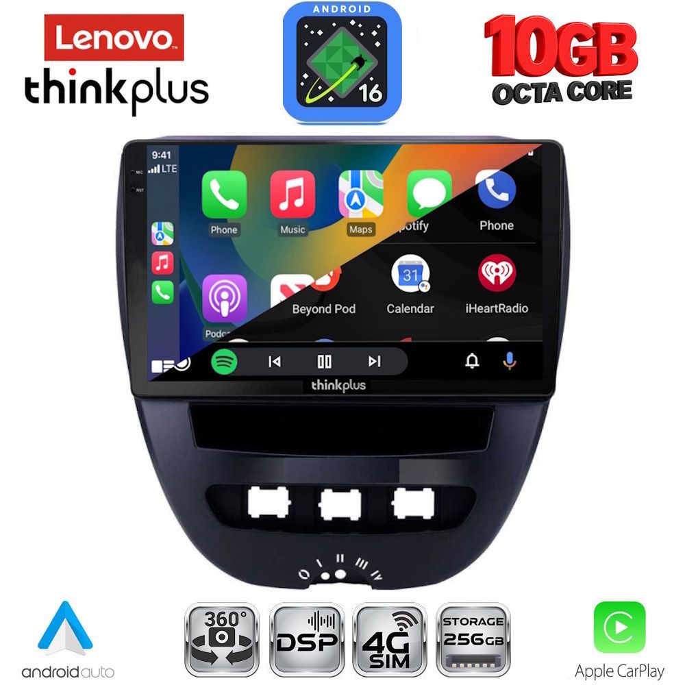 LENOVO LTM 11707_CPA (10inc) MULTIMEDIA TABLET for CITROEN C1-PEUGEOT 107-TOYOTA AYGO mod. 2005-2014 LENOVO LTM 11707_CPA (10inc) MULTIMEDIA TABLET for CITROEN C1-PEUGEOT 107-TOYOTA AYGO mod. 2005-2014