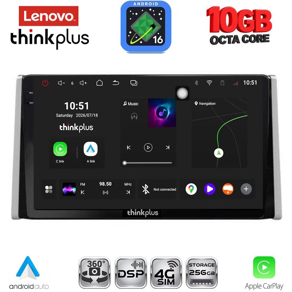 LENOVO LTM 11734_CPA (10inc) MULTIMEDIA TABLET for TOYOTA RAV 4 mod. 2019-2025 LENOVO LTM 11734_CPA (10inc) MULTIMEDIA TABLET for TOYOTA RAV 4 mod. 2019-2025