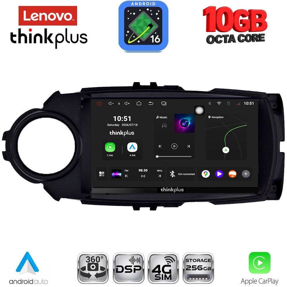 LENOVO LTM 11737FL_CPA (9inc) MULTIMEDIA TABLET for TOYOTA YARIS mod. 2015-2020 LENOVO LTM 11737FL_CPA (9inc) MULTIMEDIA TABLET for TOYOTA YARIS mod. 2015-2020