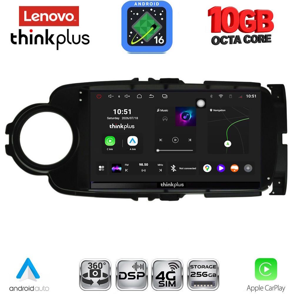 LENOVO LTM 11737BL_CPA (9inc) MULTIMEDIA TABLET for TOYOTA YARIS mod. 2011-2015 (BLACK) LENOVO LTM 11737BL_CPA (9inc) MULTIMEDIA TABLET for TOYOTA YARIS mod. 2011-2015 (BLACK)