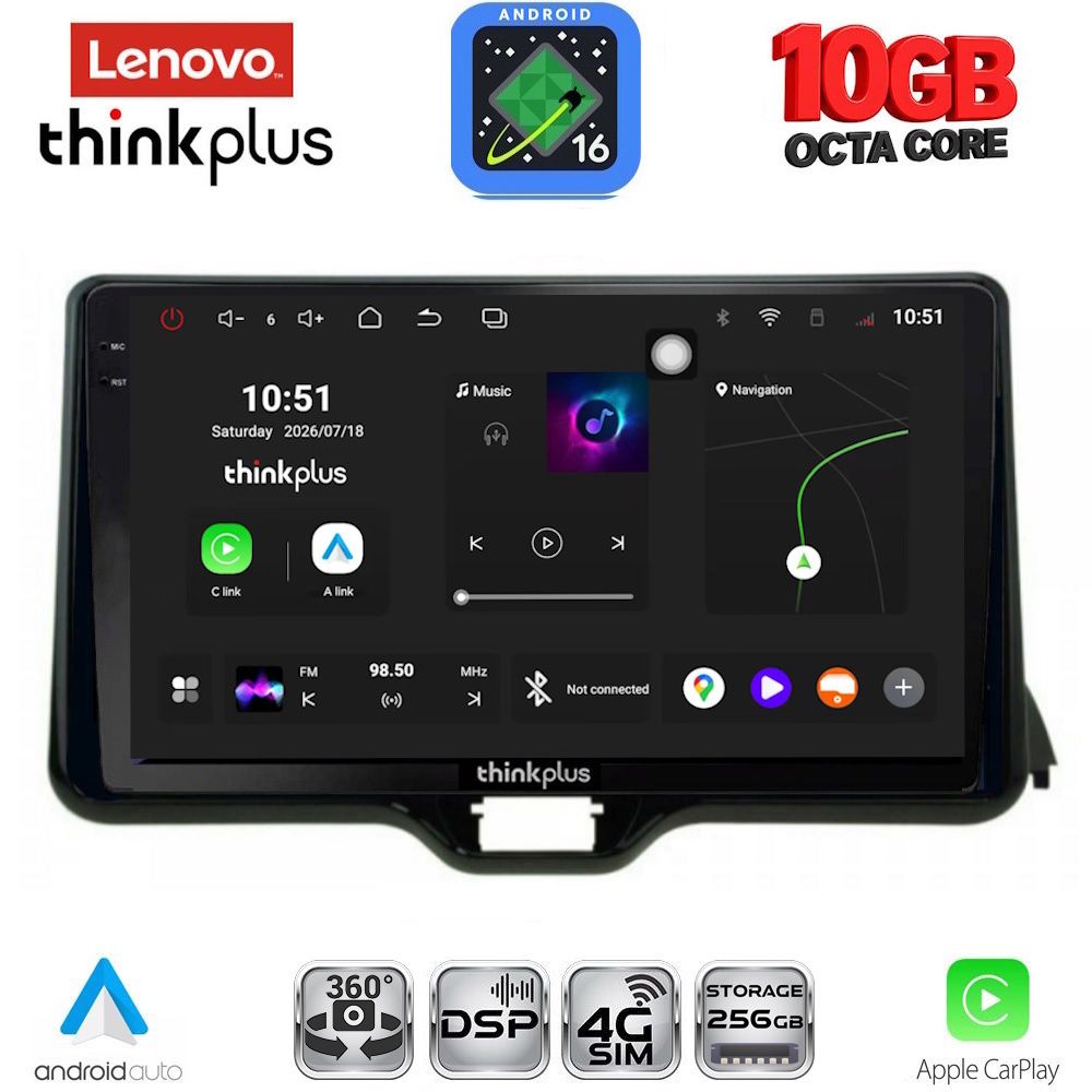 LENOVO LTM 11738_CPA (10inc) MULTIMEDIA TABLET for TOYOTA YARIS mod. 2020-2026 - MAZDA 2 mod. 2023-2026 LENOVO LTM 11738_CPA (10inc) MULTIMEDIA TABLET for TOYOTA YARIS mod. 2020-2026 - MAZDA 2 mod. 2023-2026