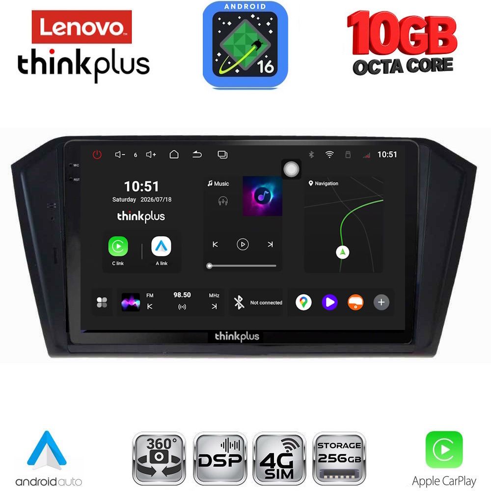 LENOVO LTM 11750_CPA (10inc) MULTIMEDIA TABLET for VW PASSAT mod. 2016-2023 LENOVO LTM 11750_CPA (10inc) MULTIMEDIA TABLET for VW PASSAT mod. 2016-2023