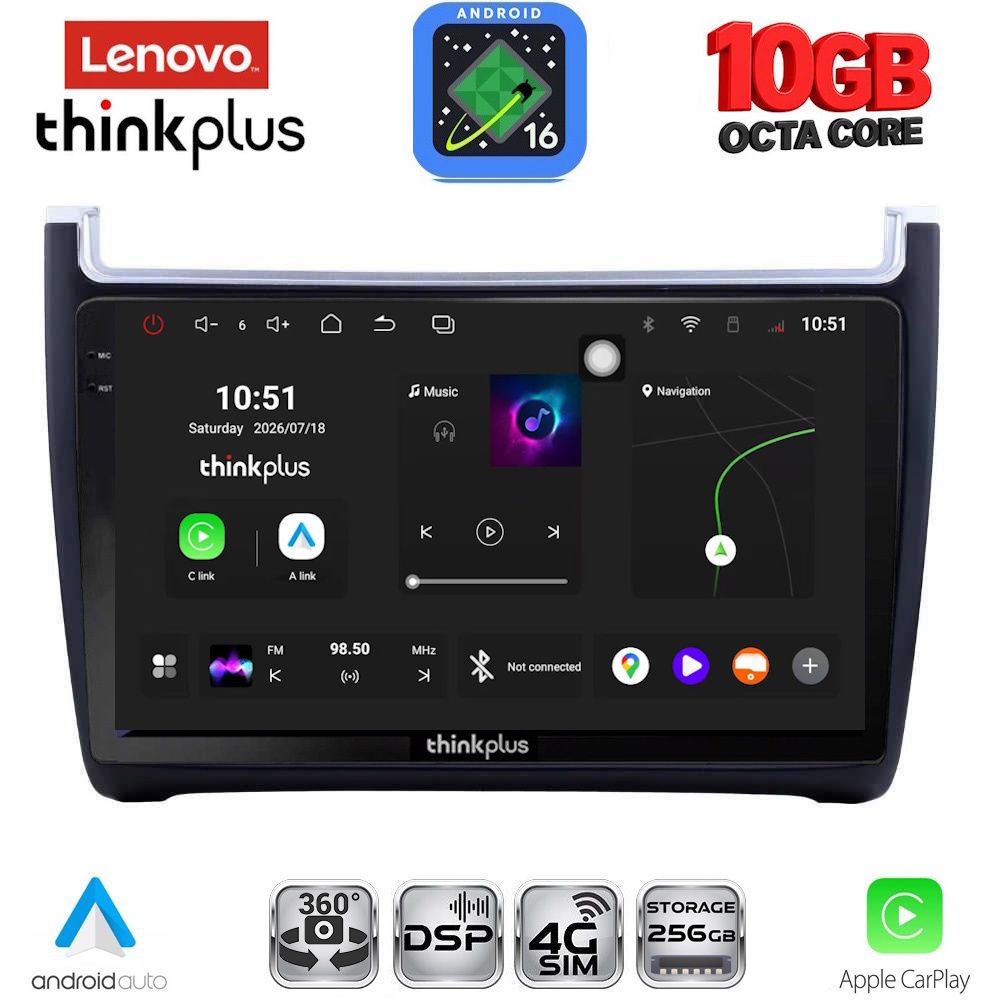 LENOVO LTM 11757_CPA (9inc) MULTIMEDIA TABLET for VW POLO mod. 2014-2017 LENOVO LTM 11757_CPA (9inc) MULTIMEDIA TABLET for VW POLO mod. 2014-2017