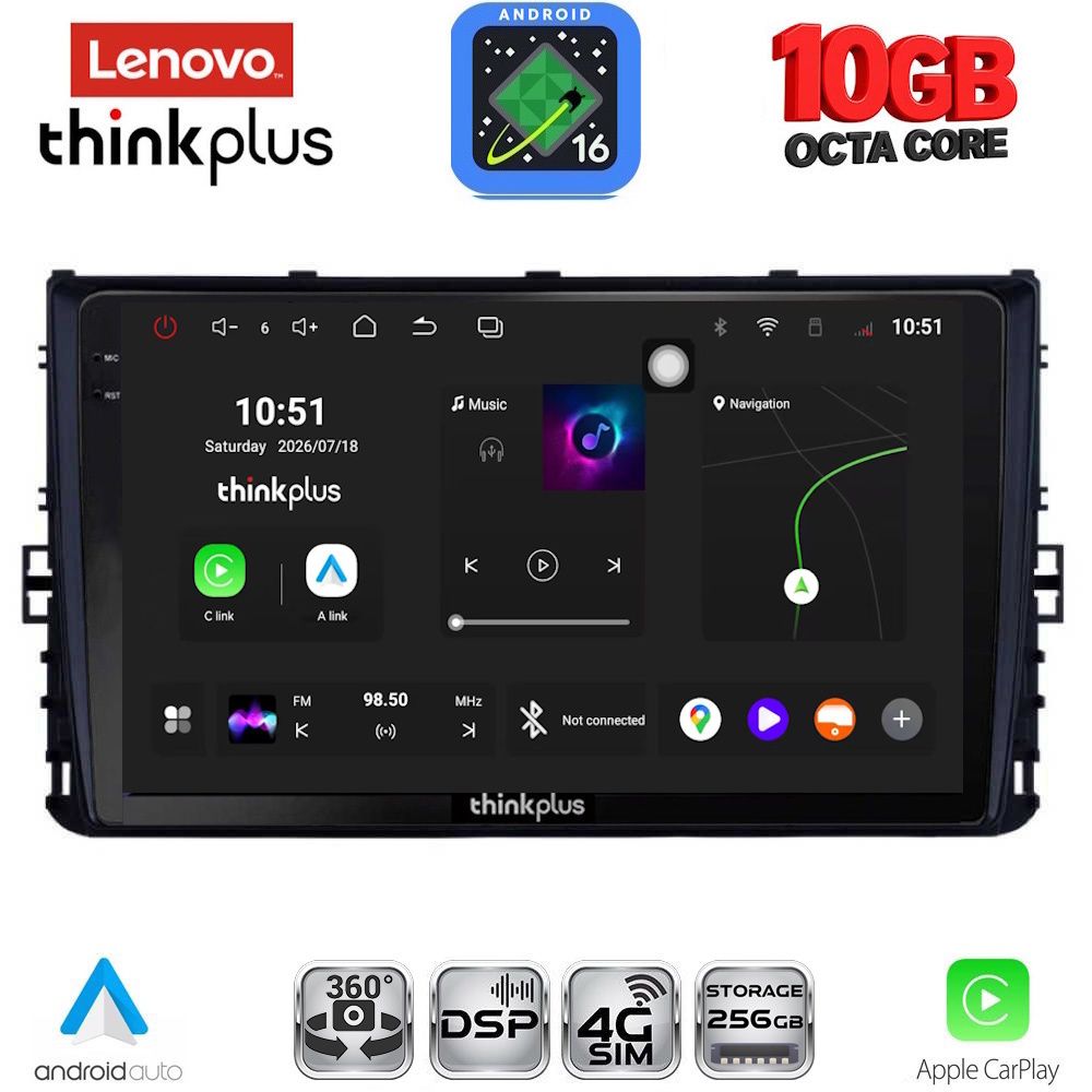 LENOVO LTM 11758_CPA (9inc) MULTIMEDIA TABLET for VW POLO – TROC – TCROSS - TAIGO mod. 2017-2026 LENOVO LTM 11758_CPA (9inc) MULTIMEDIA TABLET for VW POLO – TROC – TCROSS - TAIGO mod. 2017-2026