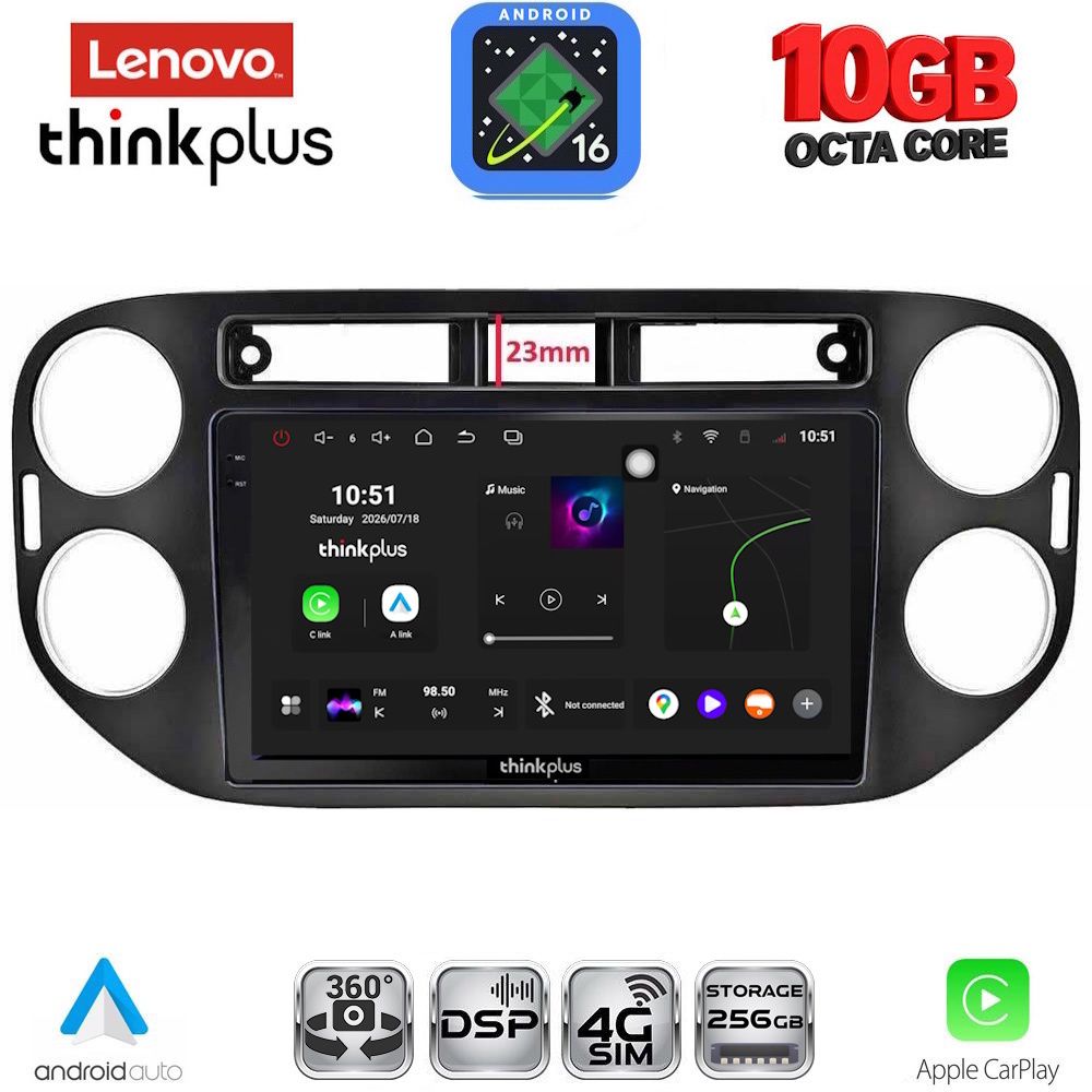 LENOVO LTM 11760BL_CPA (9inc) MULTIMEDIA TABLET for VW TIGUAN mod. 2011-2016 (BLACK) LENOVO LTM 11760BL_CPA (9inc) MULTIMEDIA TABLET for VW TIGUAN mod. 2011-2016 (BLACK)
