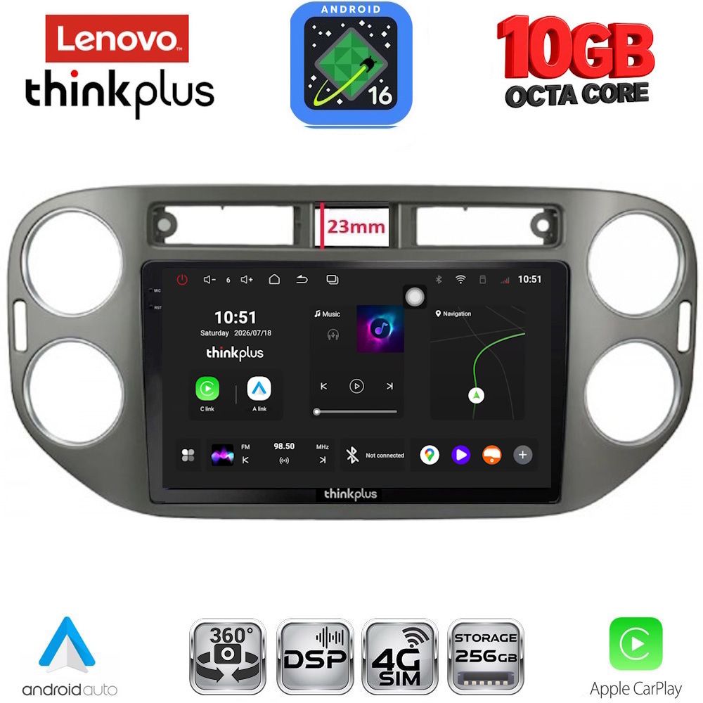 LENOVO LTM 11760GR_CPA (9inc) MULTIMEDIA TABLET for VW TIGUAN mod. 2011-2016 (GREY) LENOVO LTM 11760GR_CPA (9inc) MULTIMEDIA TABLET for VW TIGUAN mod. 2011-2016 (GREY)