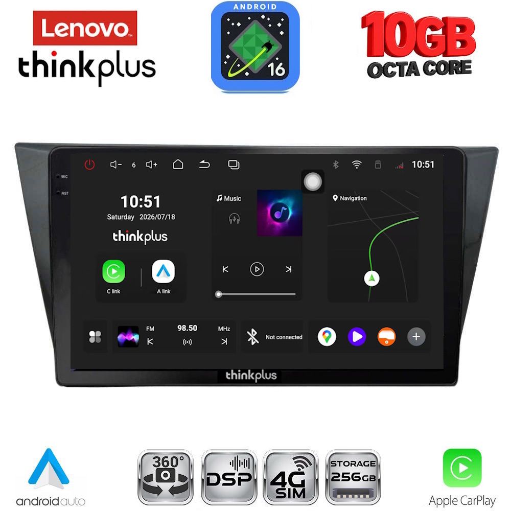 LENOVO LTM 11761_CPA (10inc) MULTIMEDIA TABLET for VW TIGUAN mod. 2016-2024 LENOVO LTM 11761_CPA (10inc) MULTIMEDIA TABLET for VW TIGUAN mod. 2016-2024