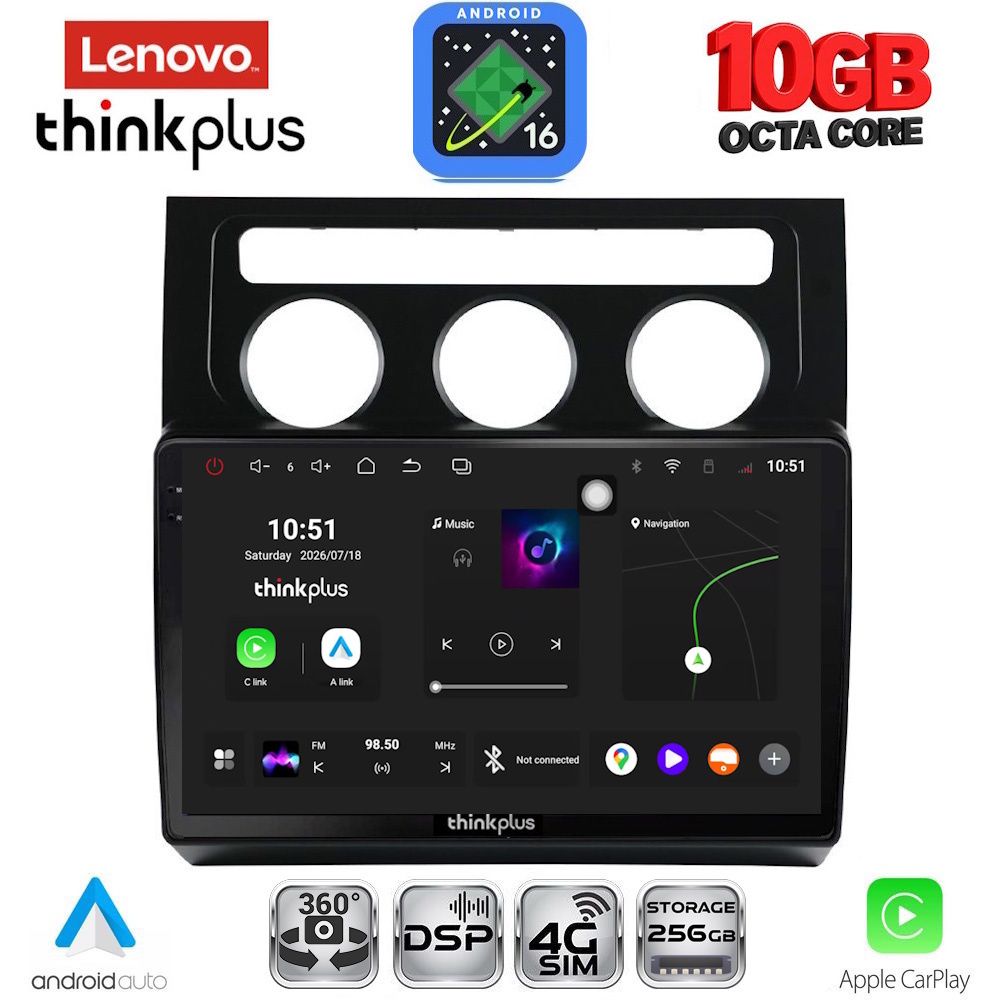 LENOVO LTM 11767CL_CPA (10inc) MULTIMEDIA TABLET for VW TOURAN mod. 2003-2010 with CLIMA LENOVO LTM 11767CL_CPA (10inc) MULTIMEDIA TABLET for VW TOURAN mod. 2003-2010 with CLIMA