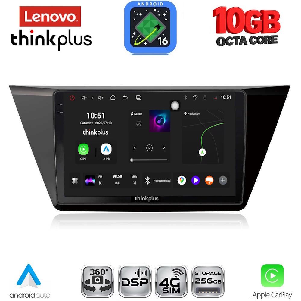 LENOVO LTM 11769_CPA (10inc) MULTIMEDIA TABLET for VW TOURAN mod. 2016-2026 LENOVO LTM 11769_CPA (10inc) MULTIMEDIA TABLET for VW TOURAN mod. 2016-2026