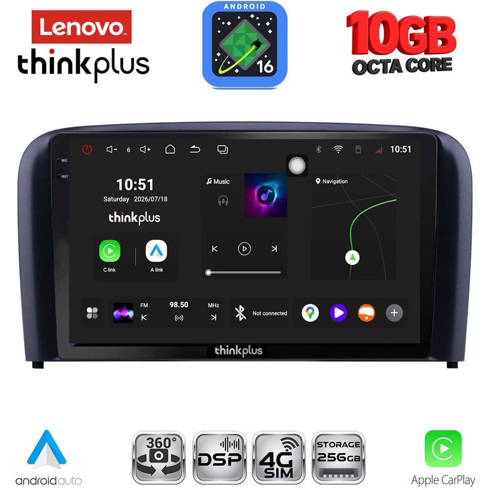 LENOVO LTM 11786_CPA (9inc) MULTIMEDIA TABLET for VOLVO S80 mod. 1998-2006 LENOVO LTM 11786_CPA (9inc) MULTIMEDIA TABLET for VOLVO S80 mod. 1998-2006