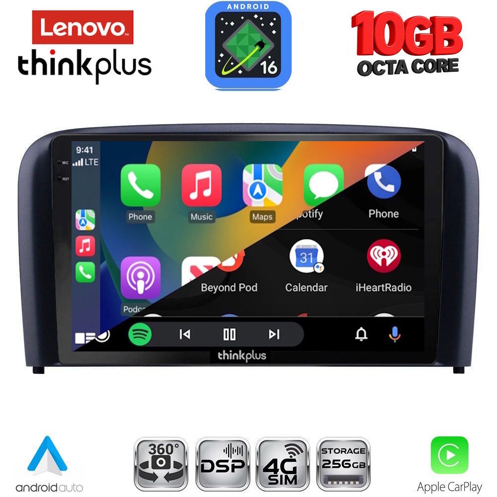 LENOVO LTM 11786_CPA (9inc) MULTIMEDIA TABLET for VOLVO S80 mod. 1998-2006 LENOVO LTM 11786_CPA (9inc) MULTIMEDIA TABLET for VOLVO S80 mod. 1998-2006