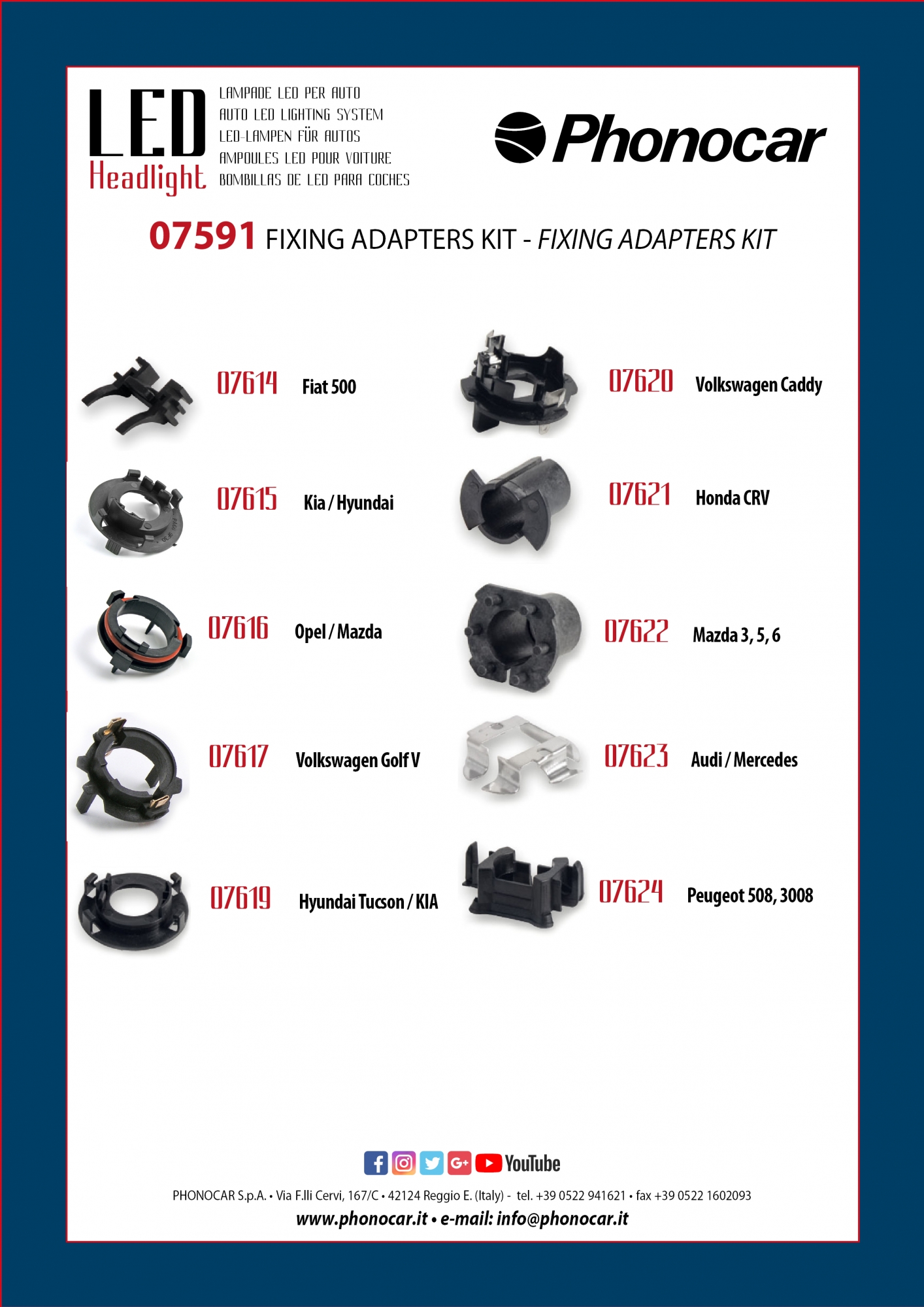 ΒΑΣΕΙΣ ΤΟΠΟΘ. LED HEADLIGHTS σετ 10 ζευγαριών ( ALFA ROMEO-BMW-CITR-FORD-PEUG-FIAT-LANCIA-MERCEDES-HONDA-HYUND-KIA-NISSAN-OPEL-SKODA-VW ) ΒΑΣΕΙΣ ΤΟΠΟΘ. LED HEADLIGHTS σετ 10 ζευγαριών ( ALFA ROMEO-BMW-CITR-FORD-PEUG-FIAT-LANCIA-MERCEDES-HONDA-HYUND-KIA-NISSAN-OPEL-SKODA-VW )