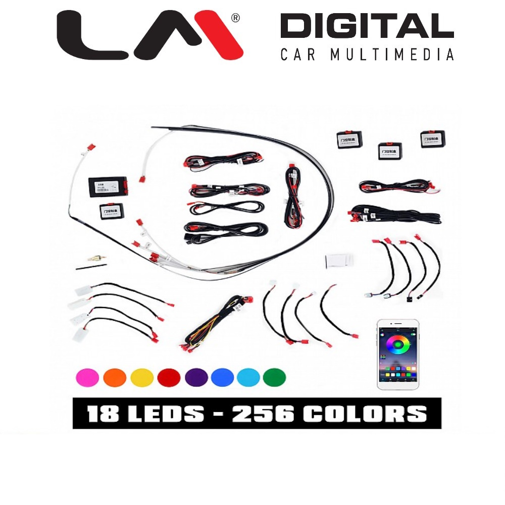 AMBIENT UNIVERSAL 256 colours -18 lights - BLACK strips AMBIENT UNIVERSAL 256 colours -18 lights - BLACK strips
