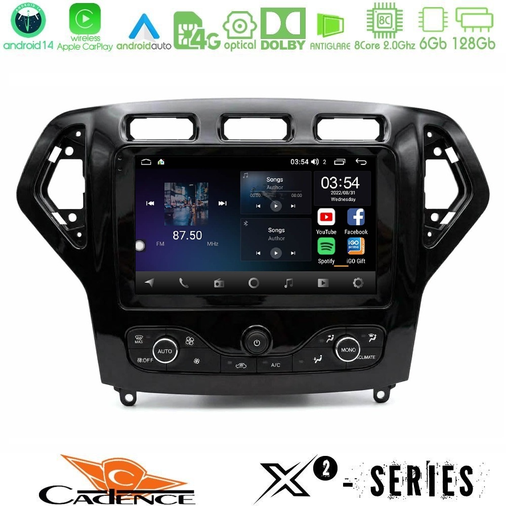 Cadence X2 Series 8Core Android14 6+128GB Ford Mondeo 2007-2010 (Auto AC με NAVI) Navigation Multimedia Tablet 9 Cadence X2 Series 8Core Android14 6+128GB Ford Mondeo 2007-2010 (Auto AC με NAVI) Navigation Multimedia Tablet 9