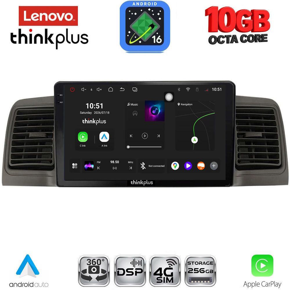 LENOVO LTM 11712BL_CPA (9inc) MULTIMEDIA TABLET for TOYOTA COROLLA mod. 2001-2006 (BLACK) LENOVO LTM 11712BL_CPA (9inc) MULTIMEDIA TABLET for TOYOTA COROLLA mod. 2001-2006 (BLACK)