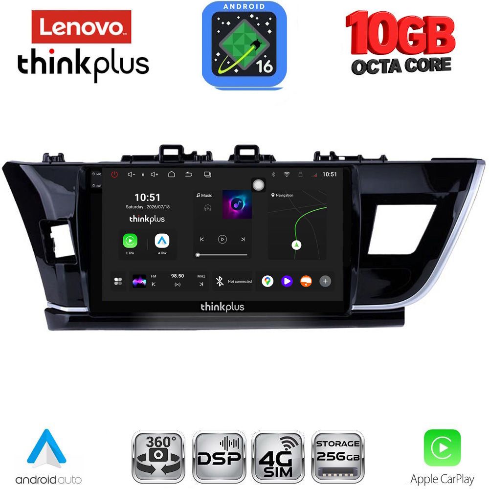 LENOVO LTM 11714BIG_CPA (10inc) MULTIMEDIA TABLET for TOYOTA COROLLA mod. 2013-2016 LENOVO LTM 11714BIG_CPA (10inc) MULTIMEDIA TABLET for TOYOTA COROLLA mod. 2013-2016