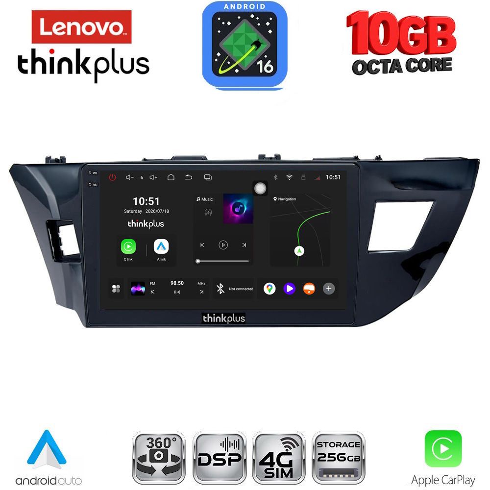 LENOVO LTM 11714MD_CPA (10inc) MULTIMEDIA TABLET for TOYOTA COROLLA mod. 2013-2016 LENOVO LTM 11714MD_CPA (10inc) MULTIMEDIA TABLET for TOYOTA COROLLA mod. 2013-2016
