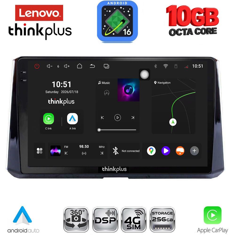 LENOVO LTM 11716_CPA (10inc) MULTIMEDIA TABLET for TOYOTA COROLLA mod. 2019-2026 LENOVO LTM 11716_CPA (10inc) MULTIMEDIA TABLET for TOYOTA COROLLA mod. 2019-2026