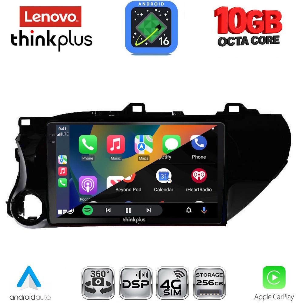 LENOVO LTM 11721_CPA (10inc) MULTIMEDIA TABLET for TOYOTA HILUX mod. 2017-2026 LENOVO LTM 11721_CPA (10inc) MULTIMEDIA TABLET for TOYOTA HILUX mod. 2017-2026