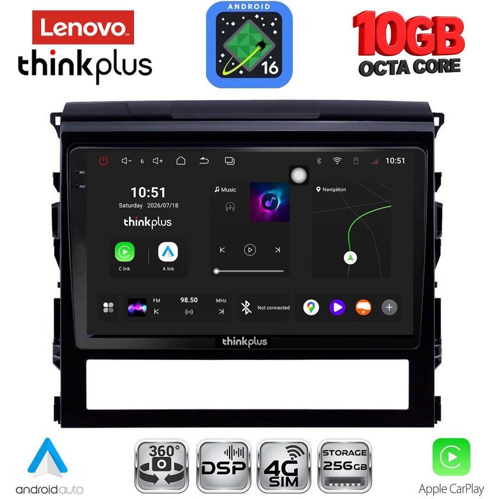 LENOVO LTM 11725_CPA (9inc) MULTIMEDIA TABLET for TOYOTA LANDCRUISER mod. 2016-2019 LENOVO LTM 11725_CPA (9inc) MULTIMEDIA TABLET for TOYOTA LANDCRUISER mod. 2016-2019