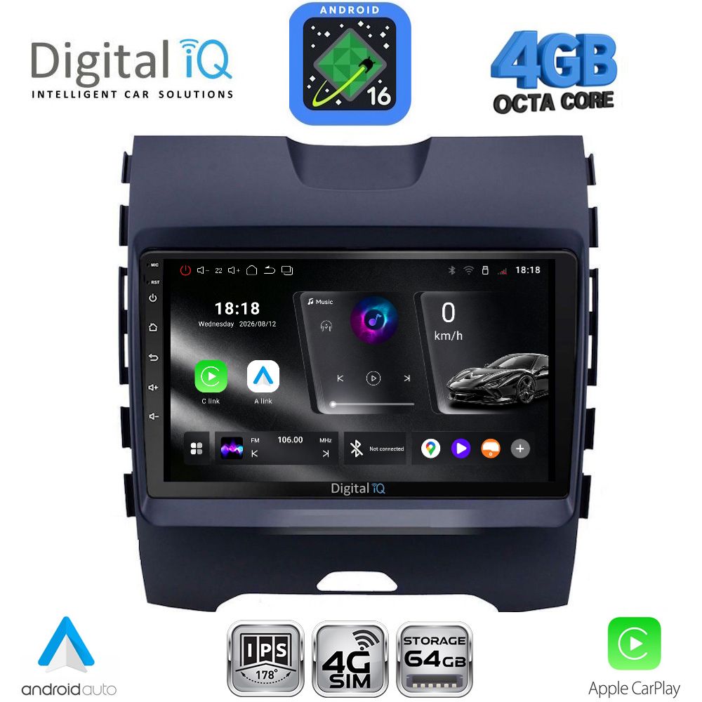 DIGITAL IQ RTG 6152_CPA (9inc) MULTIMEDIA TABLET for FORD EDGE mod. 2015-2023 DIGITAL IQ RTG 6152_CPA (9inc) MULTIMEDIA TABLET for FORD EDGE mod. 2015-2023