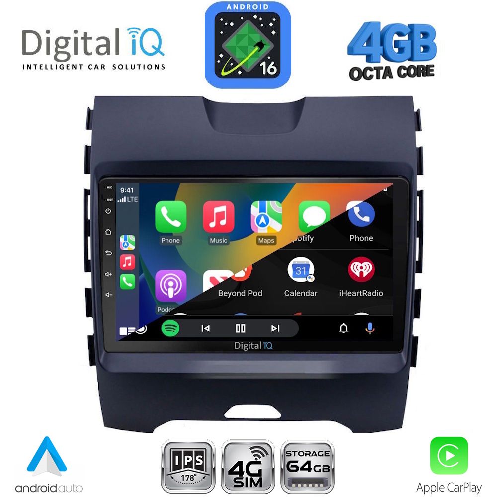 DIGITAL IQ RTG 6152_CPA (9inc) MULTIMEDIA TABLET for FORD EDGE mod. 2015-2023 DIGITAL IQ RTG 6152_CPA (9inc) MULTIMEDIA TABLET for FORD EDGE mod. 2015-2023
