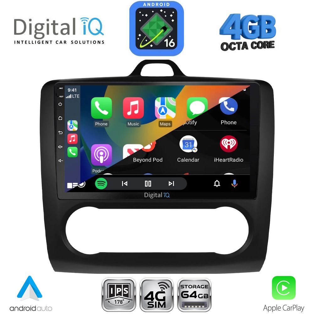 DIGITAL IQ RTG 6156BL_CPA CLIMA (9inc) MULTIMEDIA TABLET for FORD FOCUS mod. 2005-2012 (BLACK) DIGITAL IQ RTG 6156BL_CPA CLIMA (9inc) MULTIMEDIA TABLET for FORD FOCUS mod. 2005-2012 (BLACK)