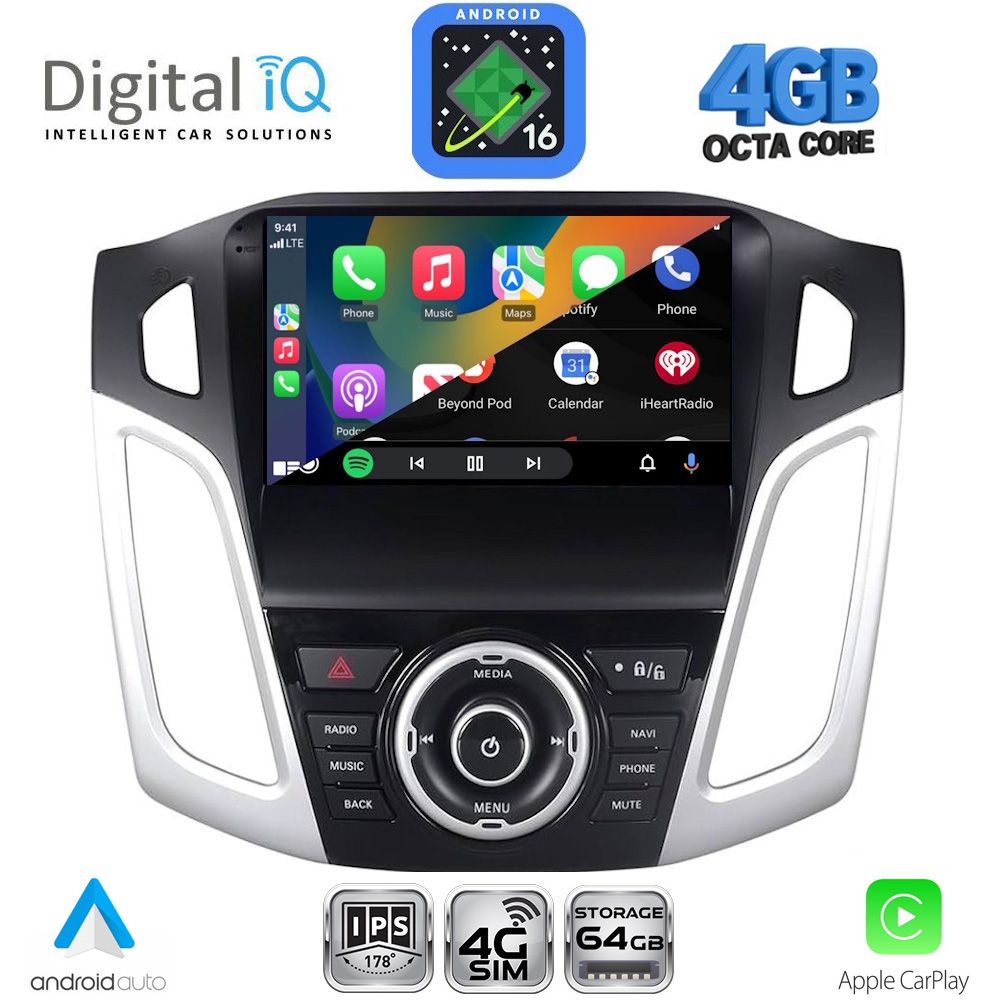 DIGITAL IQ RTG 6157_CPA (9inc) MULTIMEDIA TABLET for FORD FOCUS mod. 2011-2018 DIGITAL IQ RTG 6157_CPA (9inc) MULTIMEDIA TABLET for FORD FOCUS mod. 2011-2018