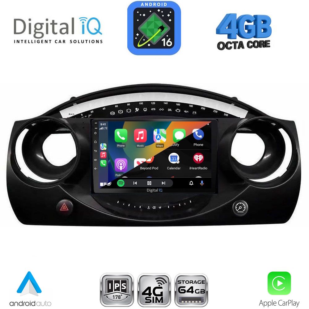 DIGITAL IQ RTG 6063_CPA (9inc) MULTIMEDIA TABLET for MINI COOPER (R50-R52-R53) mod. 2000-2006 DIGITAL IQ RTG 6063_CPA (9inc) MULTIMEDIA TABLET for MINI COOPER (R50-R52-R53) mod. 2000-2006