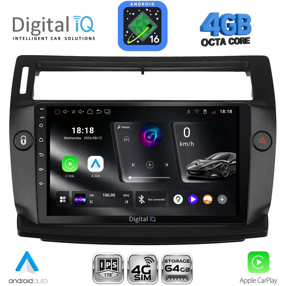 DIGITAL IQ RTG 6084BL_CPA (9inc) MULTIMEDIA TABLET for CITROEN C4 mod. 2004-2011 (BLACK) DIGITAL IQ RTG 6084BL_CPA (9inc) MULTIMEDIA TABLET for CITROEN C4 mod. 2004-2011 (BLACK)