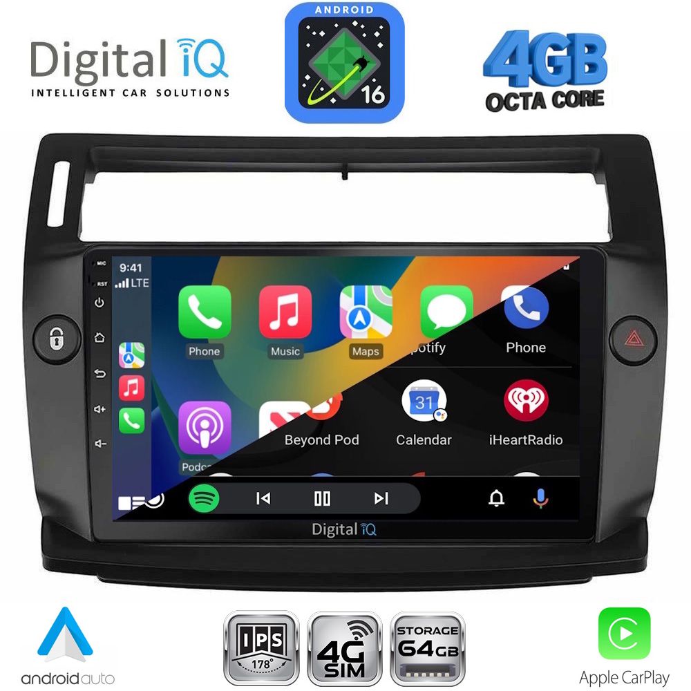 DIGITAL IQ RTG 6084BL_CPA (9inc) MULTIMEDIA TABLET for CITROEN C4 mod. 2004-2011 (BLACK) DIGITAL IQ RTG 6084BL_CPA (9inc) MULTIMEDIA TABLET for CITROEN C4 mod. 2004-2011 (BLACK)