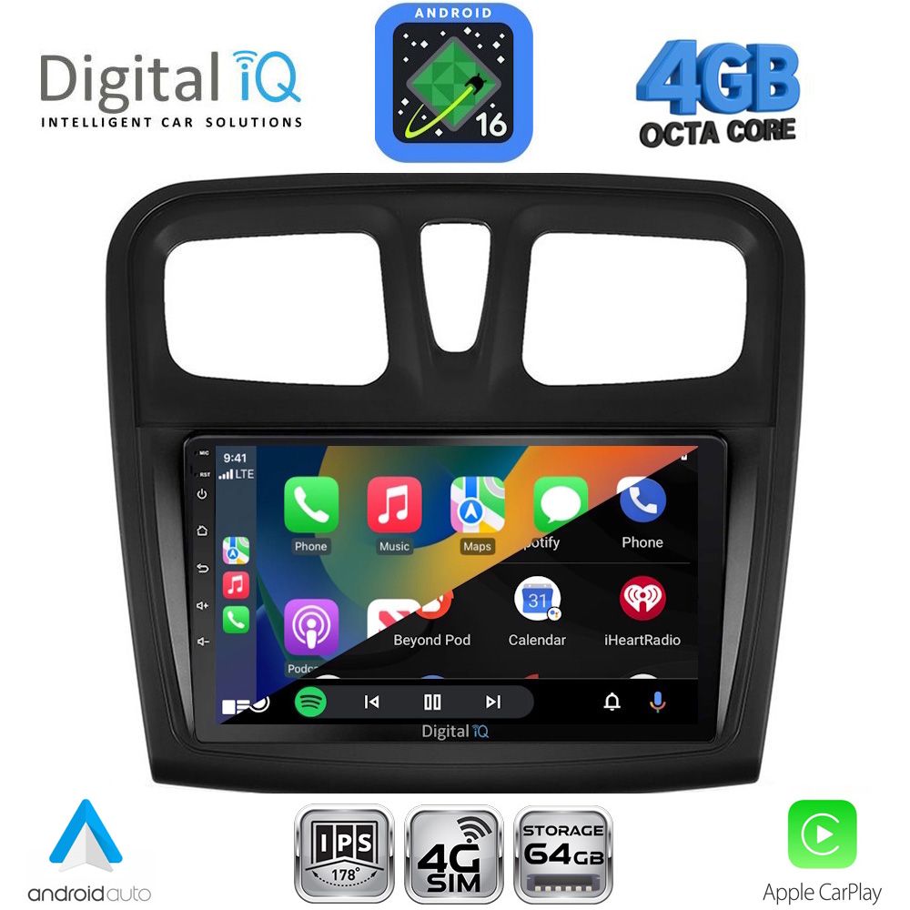 DIGITAL IQ RTG 6108SQ_CPA (9inc) MULTIMEDIA TABLET for DACIA LOGAN – SANDERO mod. 2012-2019 DIGITAL IQ RTG 6108SQ_CPA (9inc) MULTIMEDIA TABLET for DACIA LOGAN – SANDERO mod. 2012-2019