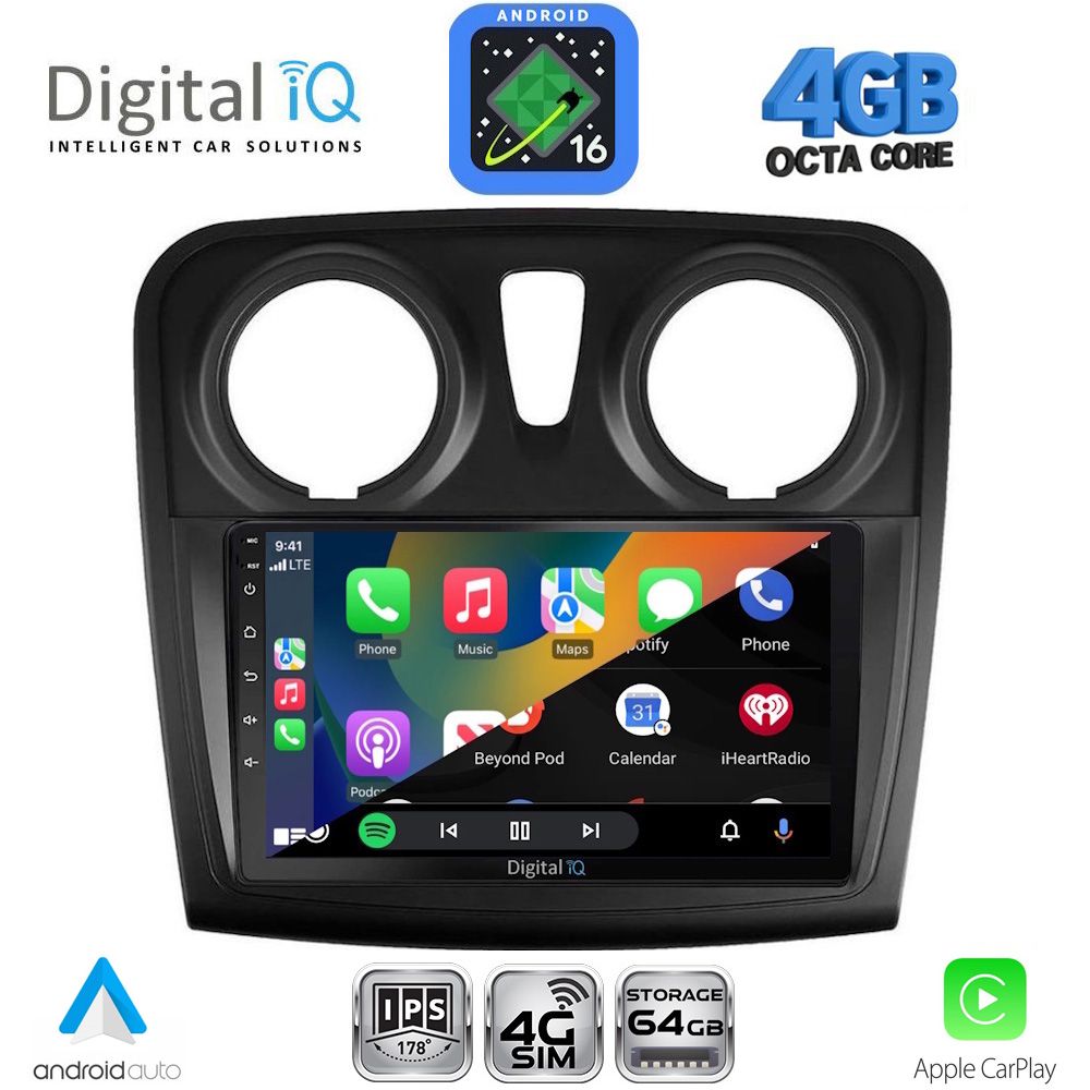 DIGITAL IQ RTG 6108_CPA (9inc) MULTIMEDIA TABLET for DACIA LOGAN – SANDERO mod. 2012-2019 DIGITAL IQ RTG 6108_CPA (9inc) MULTIMEDIA TABLET for DACIA LOGAN – SANDERO mod. 2012-2019