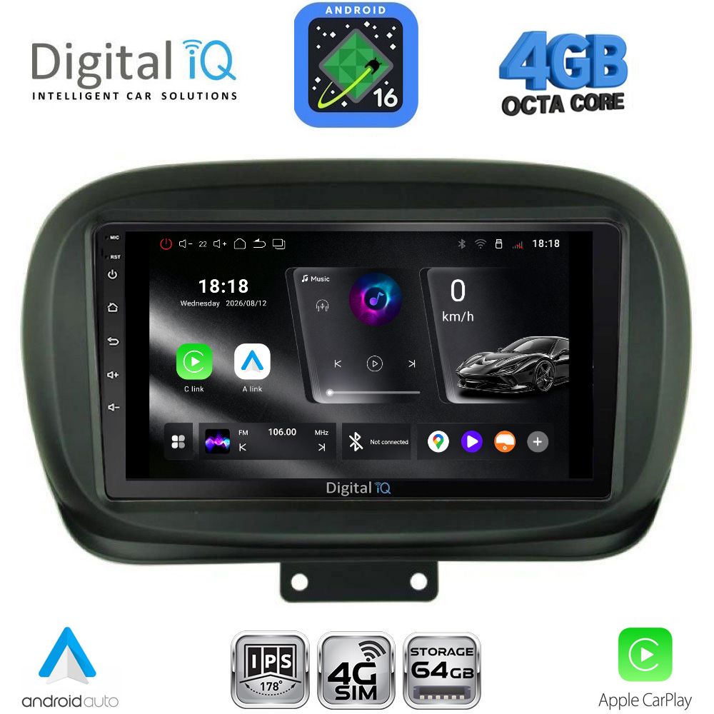 DIGITAL IQ RTG 6134_CPA (9inc) MULTIMEDIA TABLET for FIAT 500Χ mod. 2014-2024 DIGITAL IQ RTG 6134_CPA (9inc) MULTIMEDIA TABLET for FIAT 500Χ mod. 2014-2024