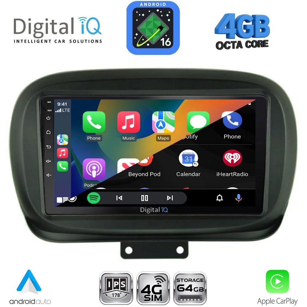 DIGITAL IQ RTG 6134_CPA (9inc) MULTIMEDIA TABLET for FIAT 500Χ mod. 2014-2024 DIGITAL IQ RTG 6134_CPA (9inc) MULTIMEDIA TABLET for FIAT 500Χ mod. 2014-2024