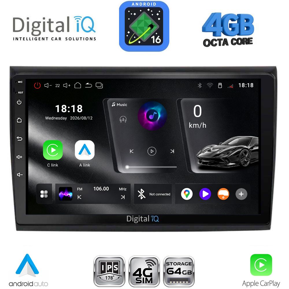 DIGITAL IQ RTG 6136_CPA (9inc) MULTIMEDIA TABLET for FIAT BRAVO mod. 2007-2019 DIGITAL IQ RTG 6136_CPA (9inc) MULTIMEDIA TABLET for FIAT BRAVO mod. 2007-2019
