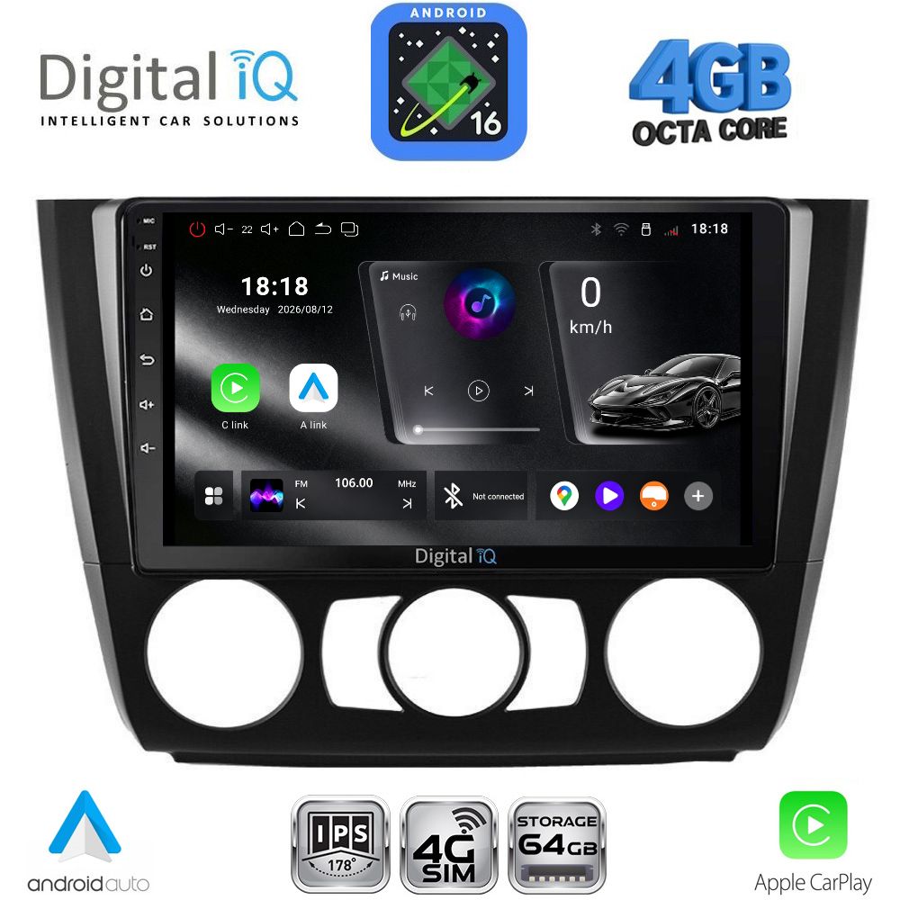 DIGITAL IQ RTG 6040_CPA A/C (9inc) MULTIMEDIA TABLET for BMW S.1 E81-82-87-88 mod. 2004-2013 DIGITAL IQ RTG 6040_CPA A/C (9inc) MULTIMEDIA TABLET for BMW S.1 E81-82-87-88 mod. 2004-2013