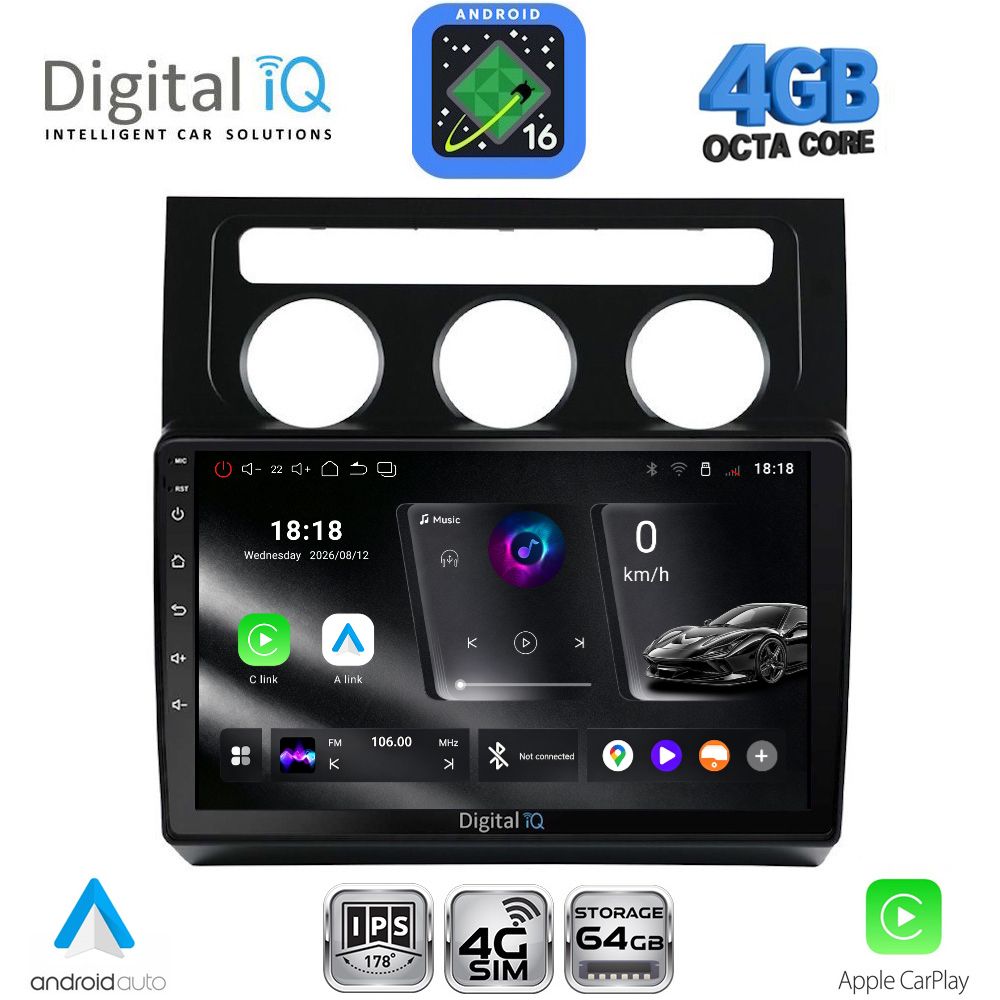 DIGITAL IQ RTG 6767CL_CPA (10inc) MULTIMEDIA TABLET for VW TOURAN mod. 2003-2010 with CLIMA DIGITAL IQ RTG 6767CL_CPA (10inc) MULTIMEDIA TABLET for VW TOURAN mod. 2003-2010 with CLIMA