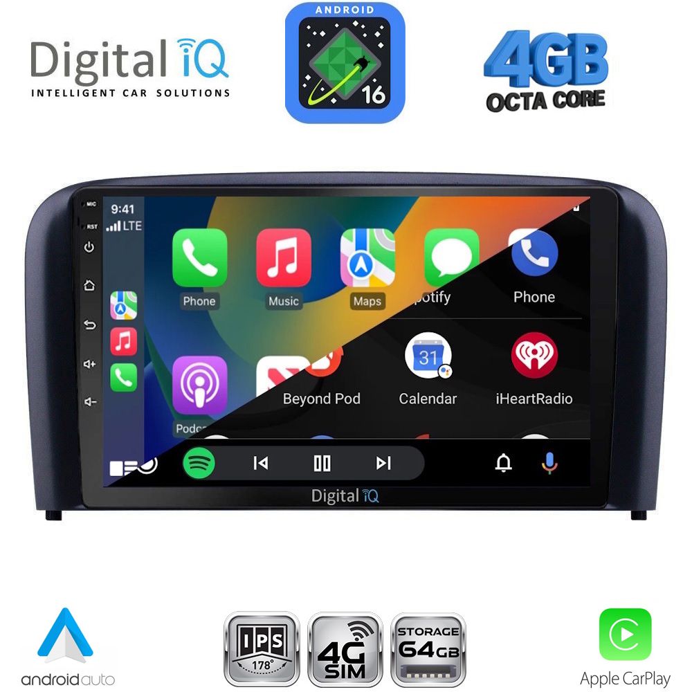 DIGITAL IQ RTG 6786_CPA (9inc) MULTIMEDIA TABLET for VOLVO S80 mod. 1998-2006 DIGITAL IQ RTG 6786_CPA (9inc) MULTIMEDIA TABLET for VOLVO S80 mod. 1998-2006
