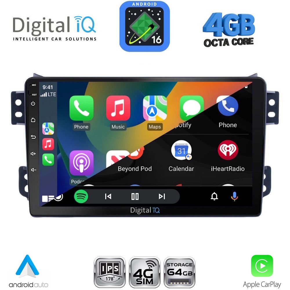 DIGITAL IQ RTG 6682_CPA (9inc) MULTIMEDIA TABLET for OPEL AGILA - SUZUKI SPLASH mod. 2008-2018 DIGITAL IQ RTG 6682_CPA (9inc) MULTIMEDIA TABLET for OPEL AGILA - SUZUKI SPLASH mod. 2008-2018