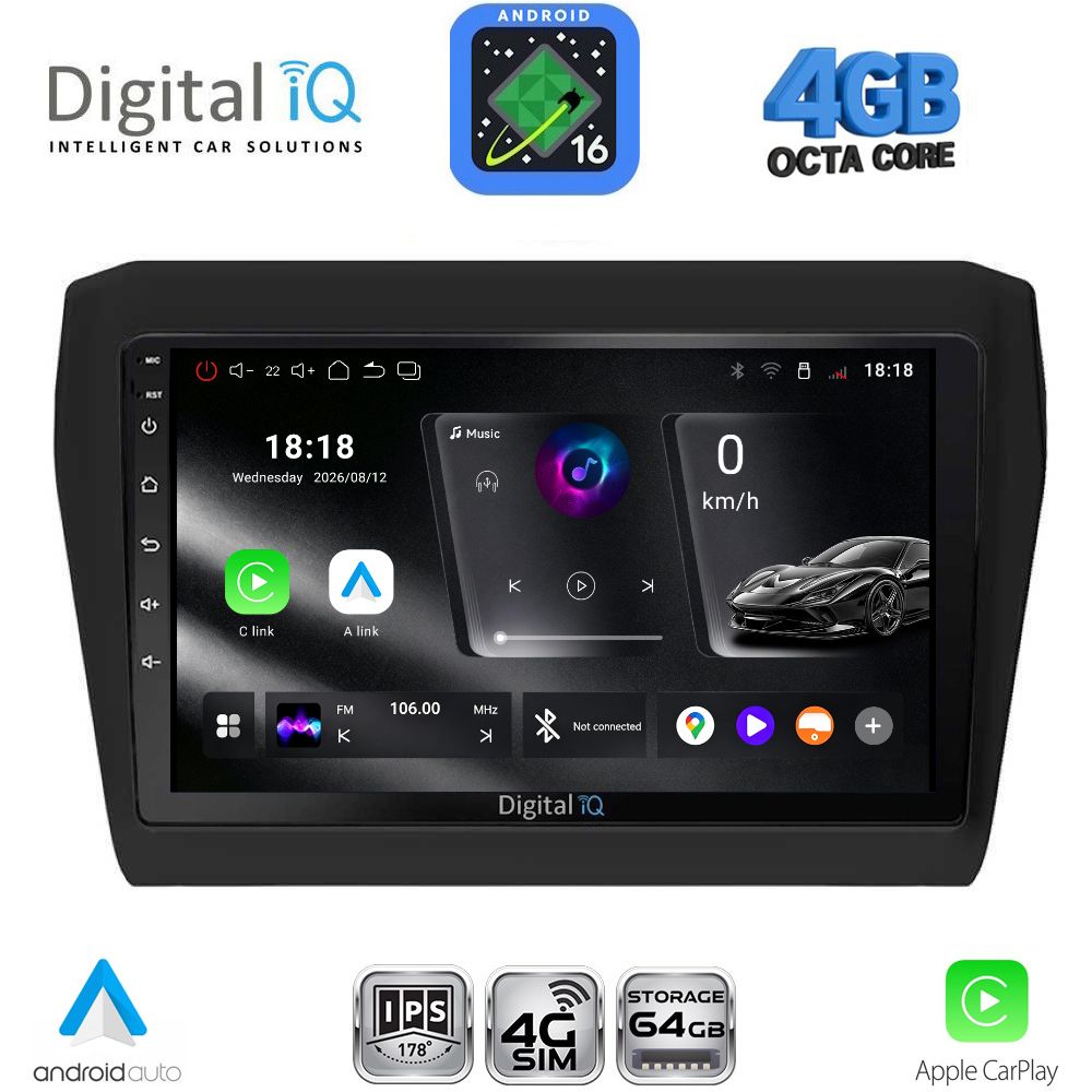 DIGITAL IQ RTG 6686_CPA (9inc) MULTIMEDIA TABLET for SUZUKI SWIFT mod. 2017-2023 DIGITAL IQ RTG 6686_CPA (9inc) MULTIMEDIA TABLET for SUZUKI SWIFT mod. 2017-2023
